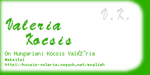 valeria kocsis business card